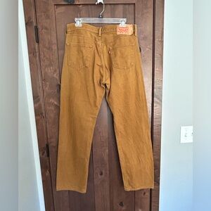 Levis 501XX Original Fit Button-Fly Jeans Mustard Brown Yellow Size 36x34 Denim